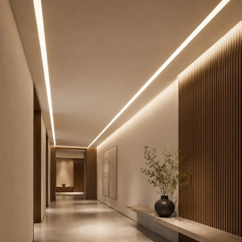Profilé Aluminium Encastrable 2m pour Ruban LED Couvercle Blanc Opaque