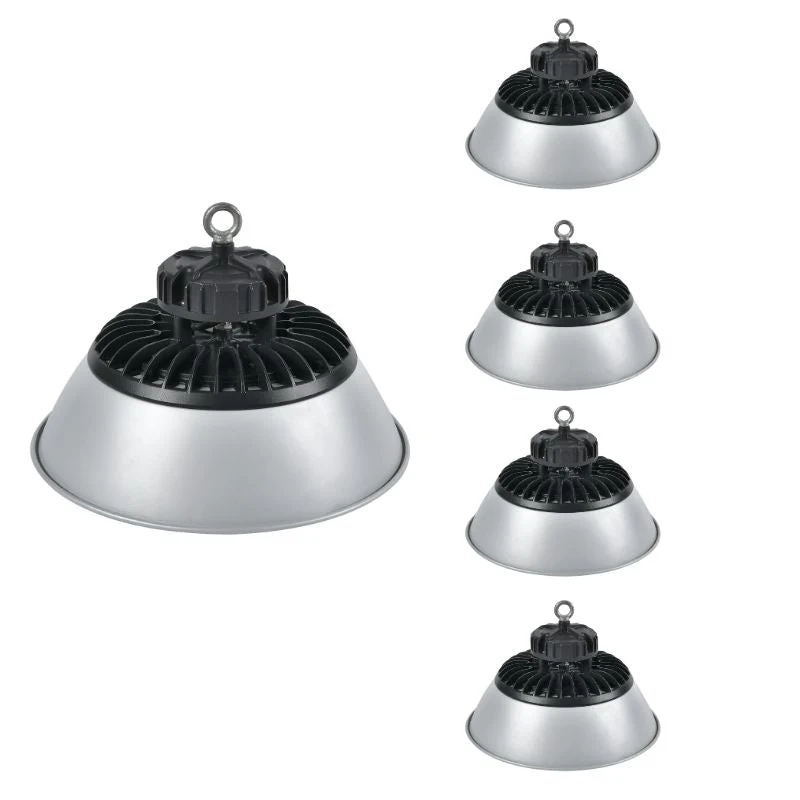 Cloche LED Industrielle 200W 90° ARGENT 150lm/W - Garantie 5 ans - Pack de 5