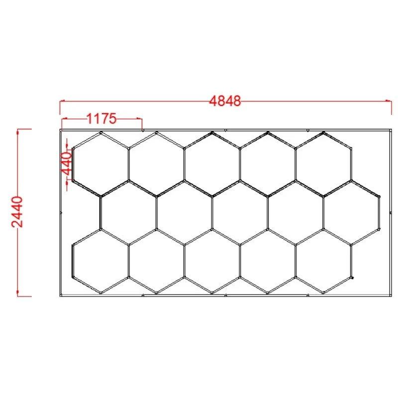 Kit 15 LED Hexagonal 582W avec cadre 110lm/w