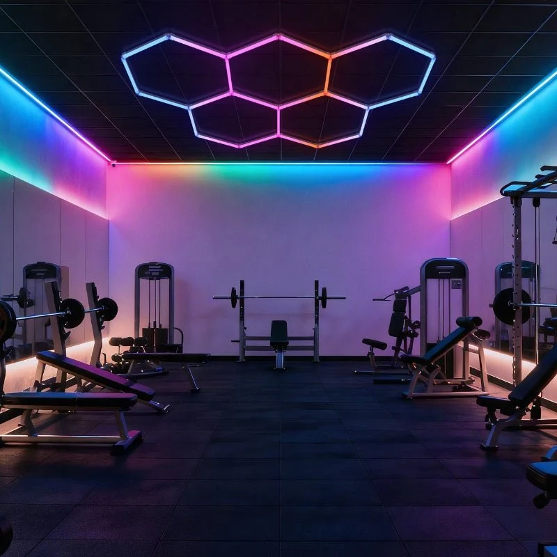 Kit 5 LED Hexagonal RGB 42W 110lm/w