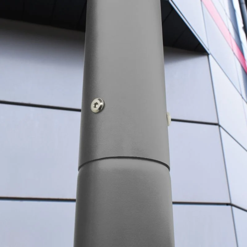 Mât d’Éclairage Public Droit 3m Ø60mm Gris