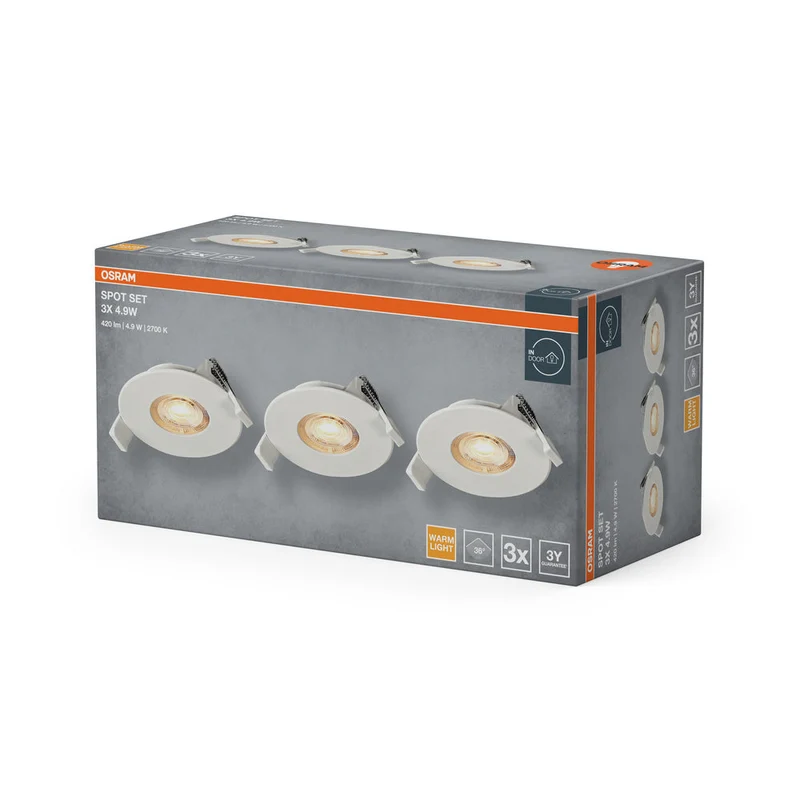 OSRAM Spot LED encastrable 4,9W 36° Blanc ⌀68 mm