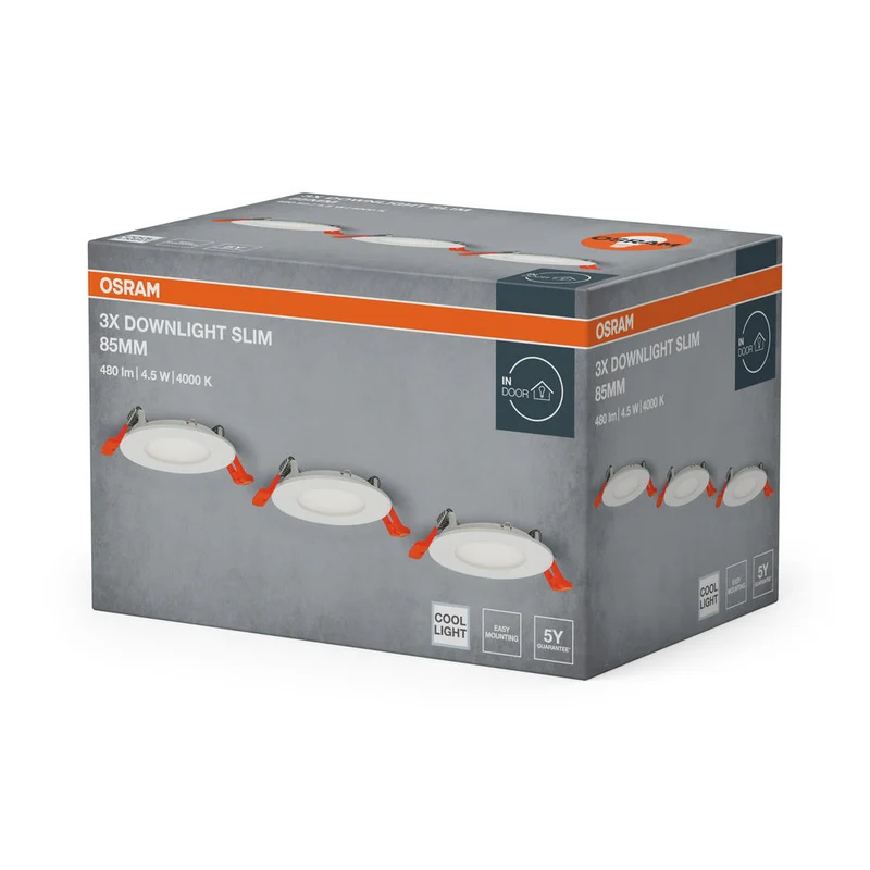 OSRAM Spot et Downlight LED encastrable Slim 85 mm 4,5W Blanc ⌀72 mm