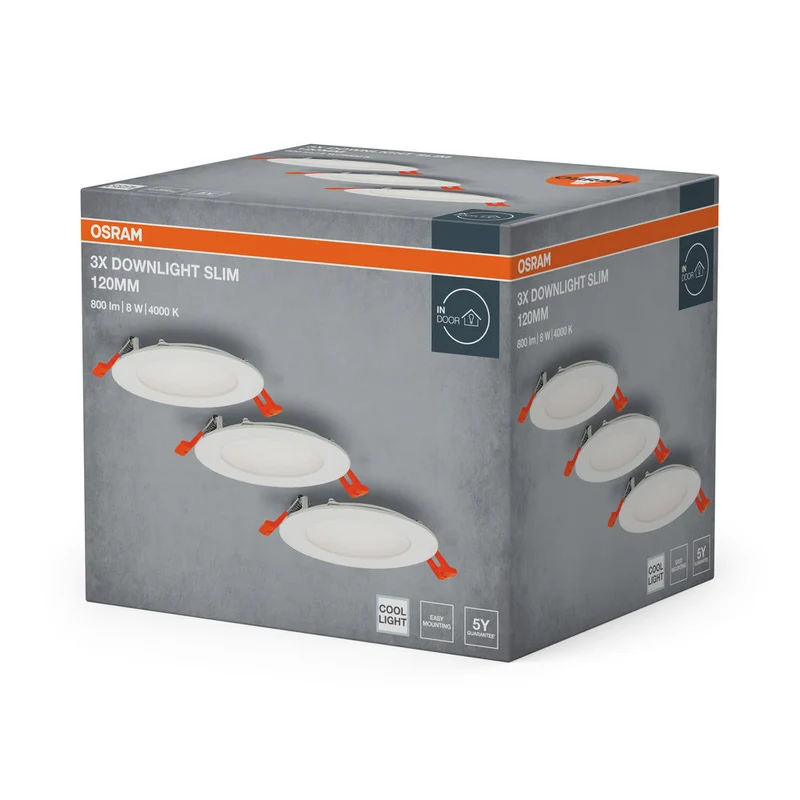 OSRAM Spot et Downlight LED encastrable Slim 120 mm 8W Blanc ⌀105 mm