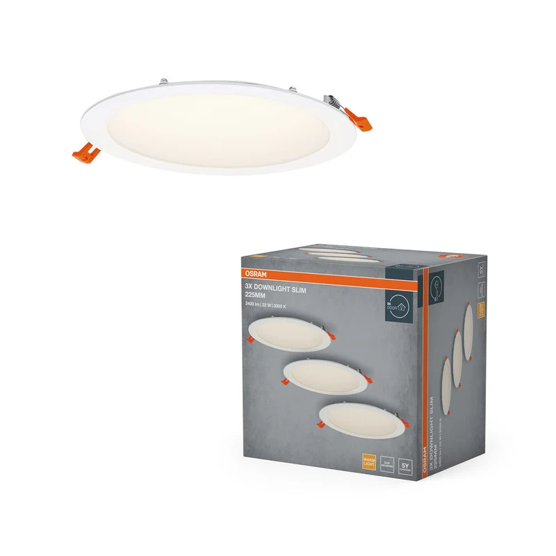 OSRAM Spot et Downlight LED encastrable Slim 225 mm 22W Blanc ⌀200 mm