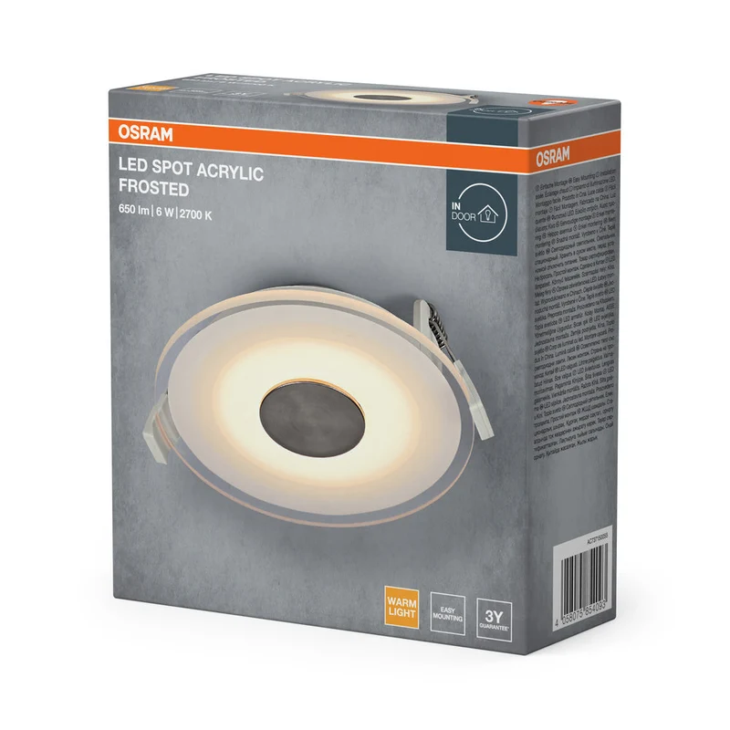 OSRAM Spot LED acrylique Frosted encastrable 6W Blanc ⌀100 mm