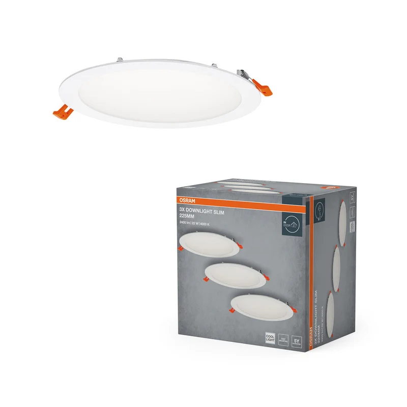 OSRAM Spot et Downlight LED encastrable Slim 225 mm 22W Blanc ⌀200 mm