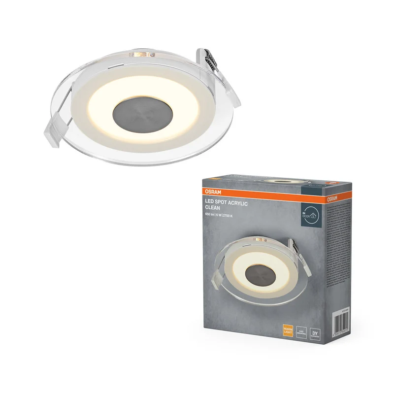 OSRAM Spot LED acrylique Clean encastrable 6W Blanc ⌀100 mm