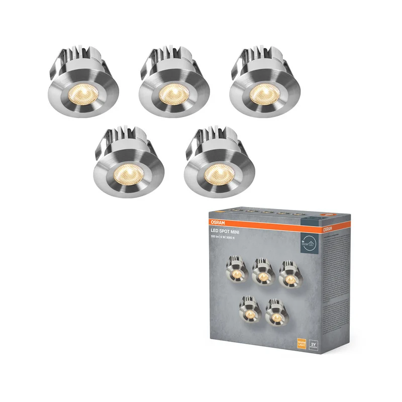 OSRAM Mini Spot LED encastrable 6W 120° Nickel satiné ⌀30 mm