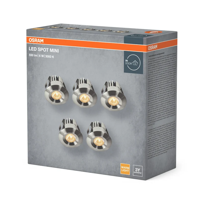 OSRAM Mini Spot LED encastrable 6W 120° Nickel satiné ⌀30 mm