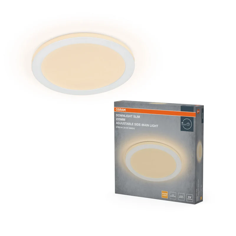 OSRAM Downlight LED Side-Mainlight encastrable 225 mm 24W Blanc ⌀85…195 mm