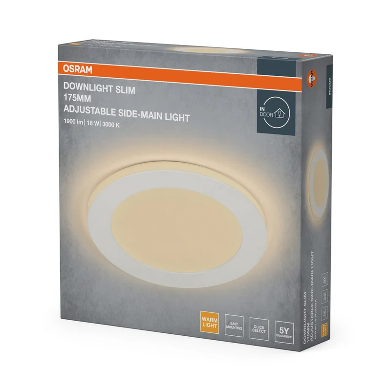 OSRAM Downlight LED Side-Mainlight encastrable 175 mm 18W Blanc ⌀85…145 mm