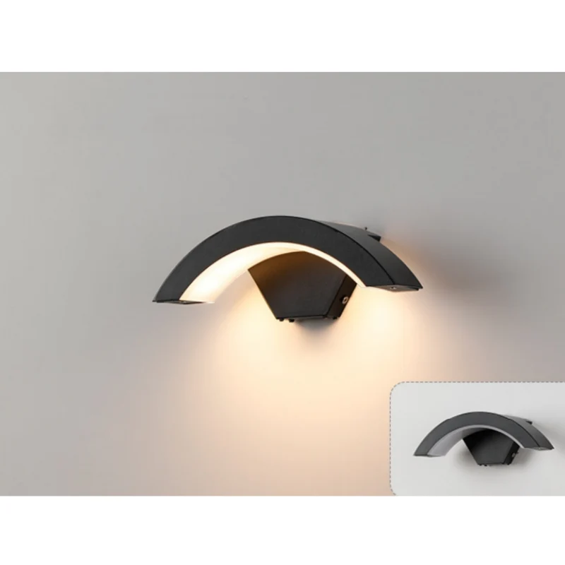 Arc Wave Waterproof LED Wall Light – 18W | 3000K / 4000K / 6000K | Black Housing | Up & Down Outdoor Wall Sconce for Porch, Garden, Balcony & Indoor Decoration | Aluminum Housing | IP65 | 2-Pack