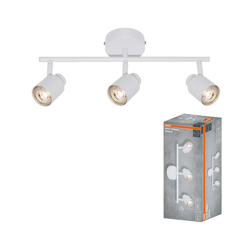 OSRAM Spot LED 3 points PRIMAL, lampe, 3xGU10, blanc