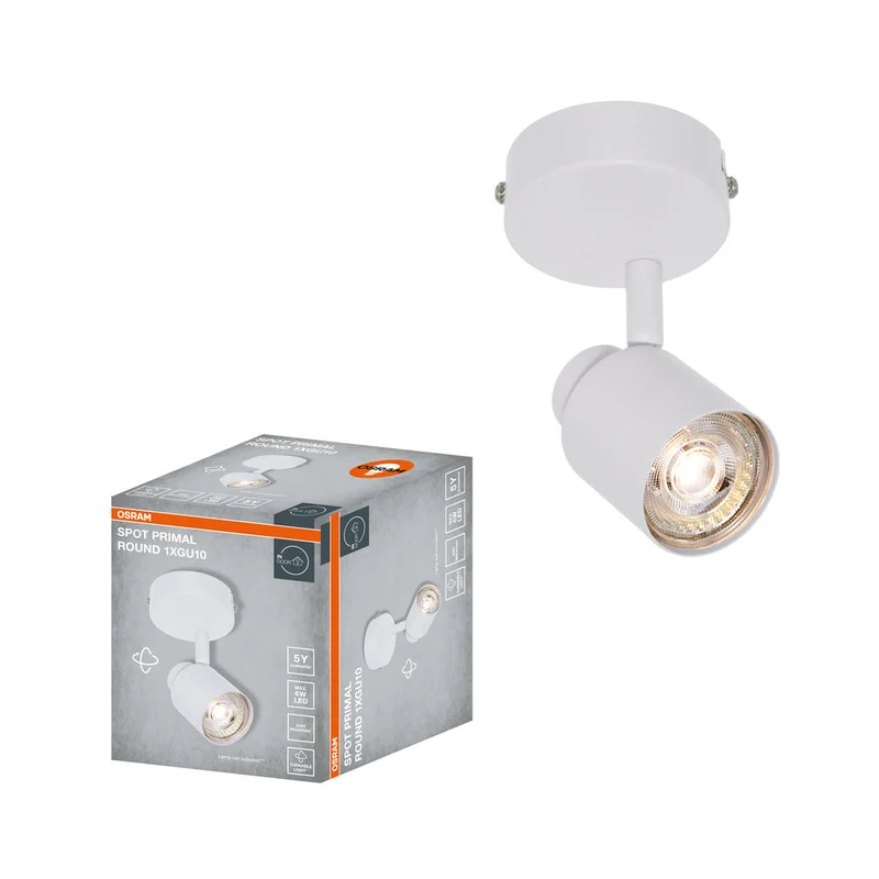 OSRAM Spot LED 1 point PRIMAL Rond, lampe, 1xGU10, blanc