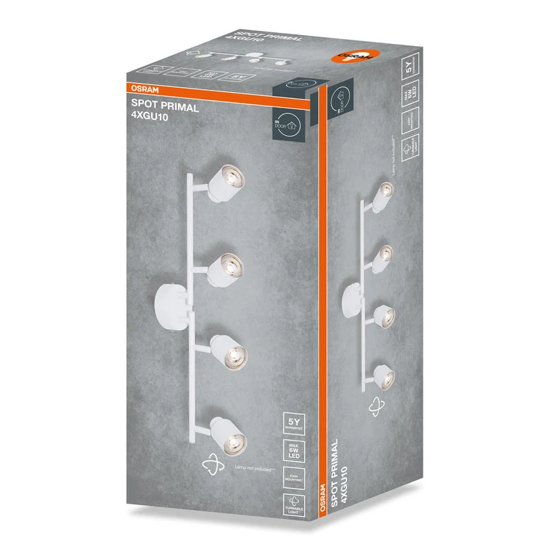 OSRAM Spot LED 4 points PRIMAL, lampe, 4xGU10, blanc