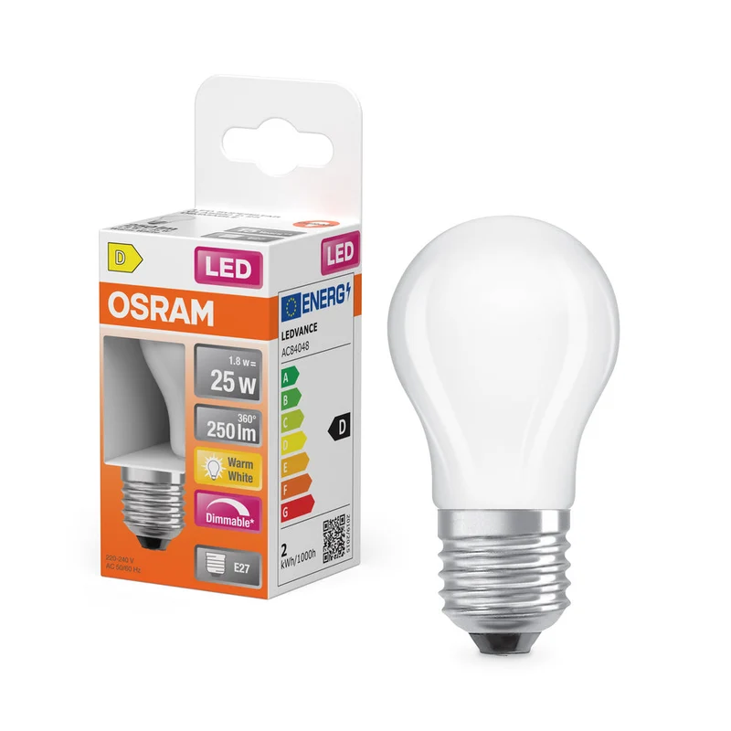 Rétrofit LED CLASSIC P DIM 1.8W 827 Givré E27