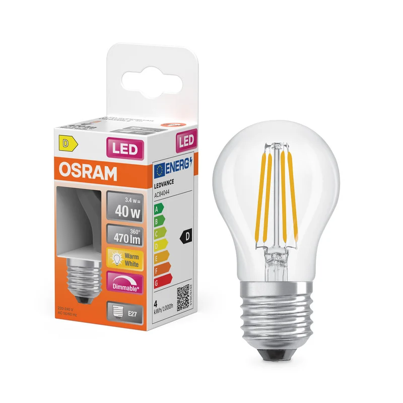 Rétrofit LED CLASSIC P DIM 3.4W 827 Clair E27