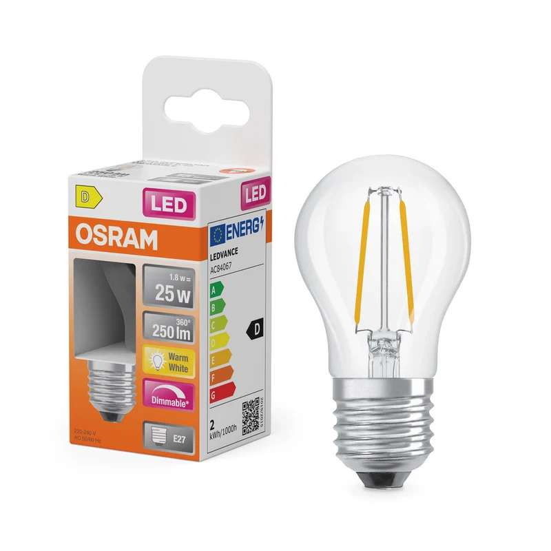 Rétrofit LED CLASSIC P DIM 1.8W 827 Clair E27