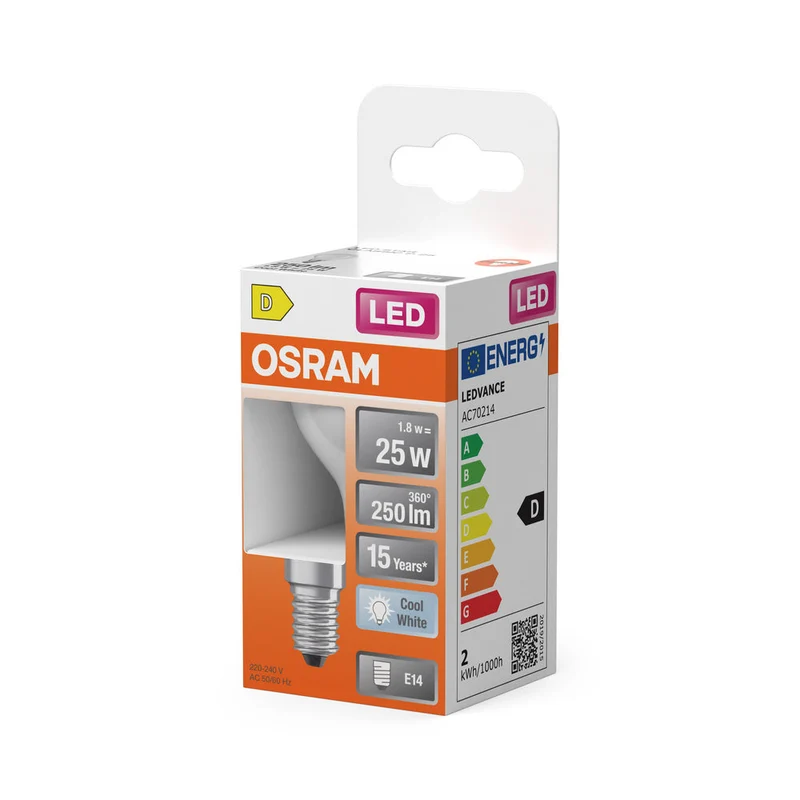 Rétrofit LED CLASSIC P 1.8W 840 Givré E14