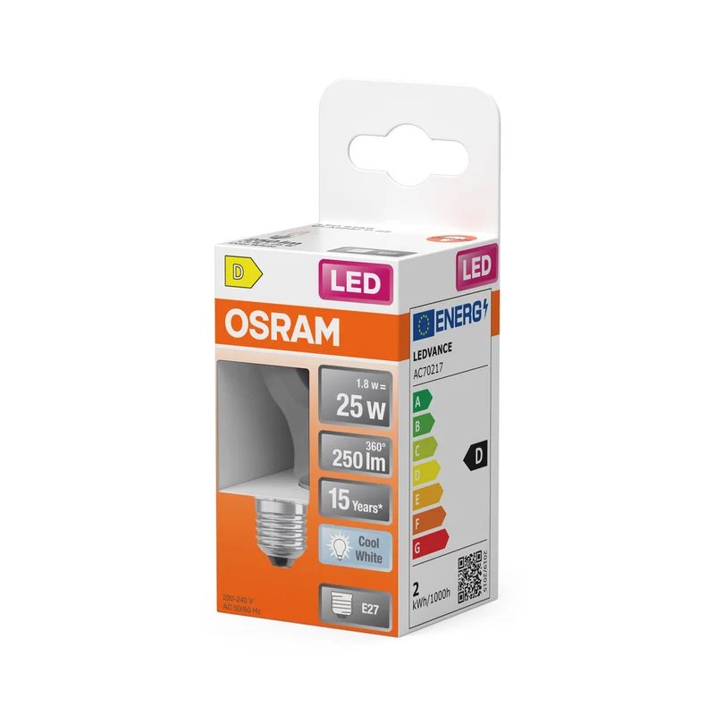 Rétrofit LED CLASSIC P 1.8W 840 Clair E27