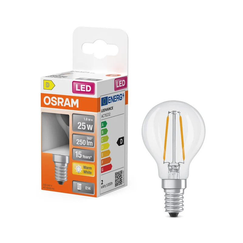Rétrofit LED CLASSIC P 1.8W 827 Clair E14