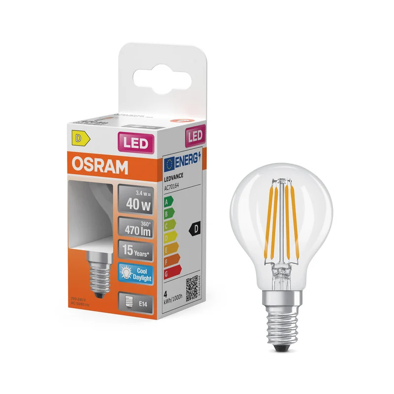 Rétrofit LED CLASSIC P 3.4W 865 Clair E14