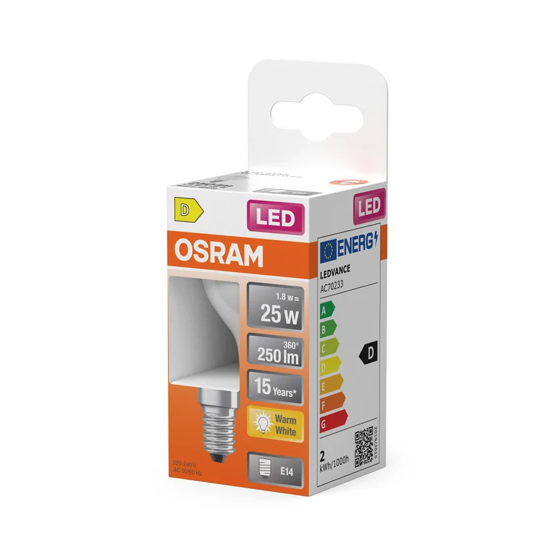 Rétrofit LED CLASSIC P 1.8W 827 Givré E14 2