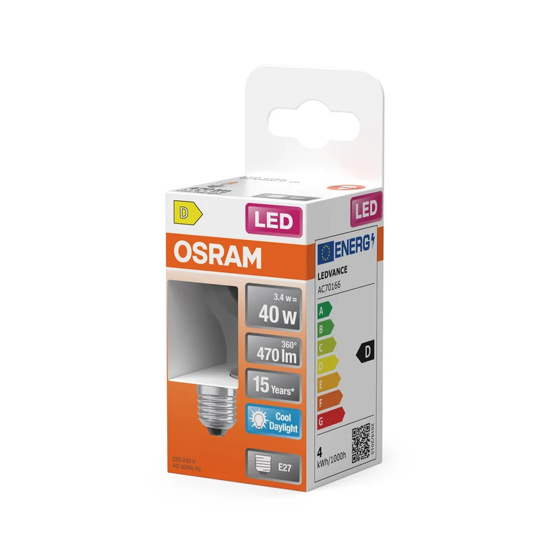 Rétrofit LED CLASSIC P 3.4W 865 Clair E27