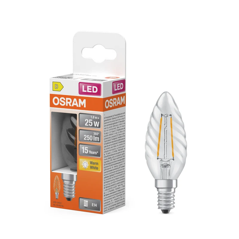 Rétrofit LED CLASSIC BW 1.8W 827 Clair E14