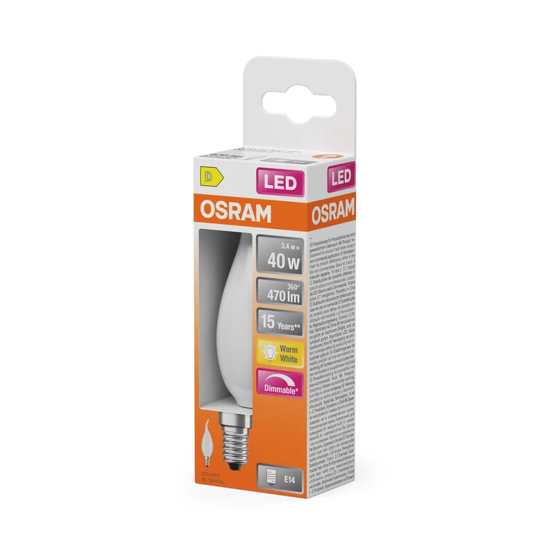 Rétrofit LED CLASSIC BA DIM 3.4W 827 Givré E14