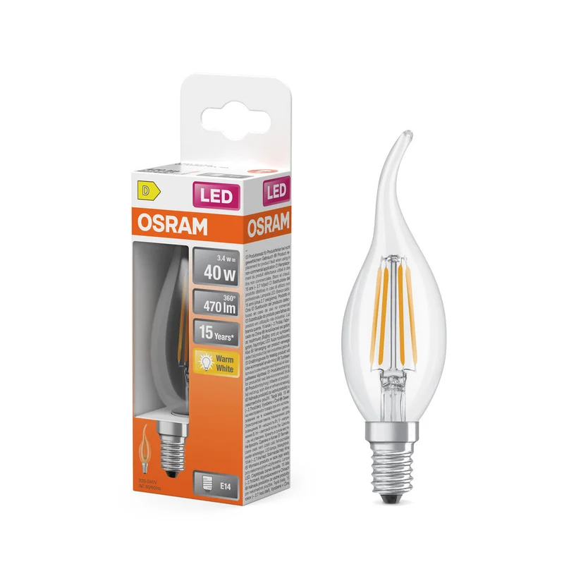 Rétrofit LED CLASSIC BA 3.4W 827 Clair E14