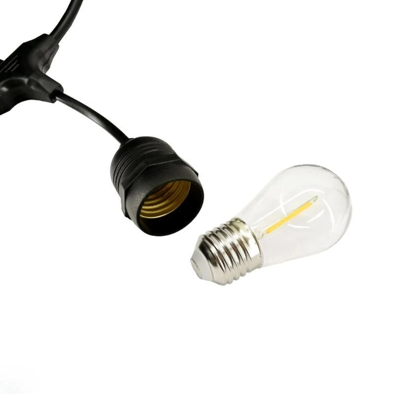 Guirlande Guinguette Solaire LED 10M 10pcs 3W IP65 - Câble Noir