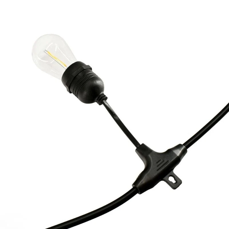 Guirlande Guinguette Solaire LED 10M 10pcs 3W IP65 - Câble Noir