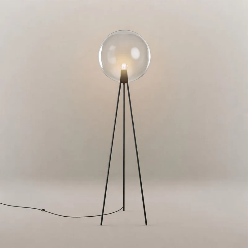 s.luce Dreibein-Stehleuchte Orb Tripod 160cm mit Glaskugel