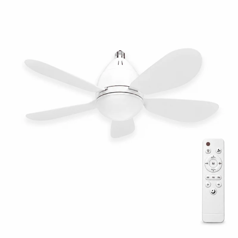 Ampoule Ventilateur LED E27 11W CCT avec Télécommande Ø42cm
