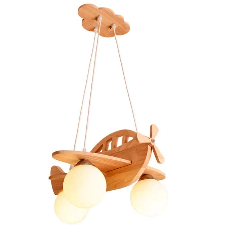 LUSTRE EN BOIS EN FORME D'AVION