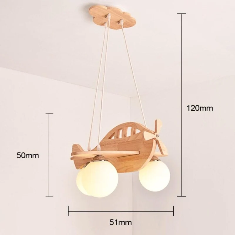 LUSTRE EN BOIS EN FORME D'AVION
