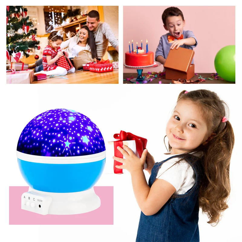VEILLEUSE POUR ENFANT PROJECTEUR D'ÉTOILES