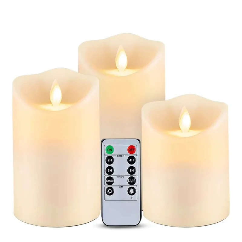 LOT DE 3 BOUGIES LED, RECHARGEABLE USB