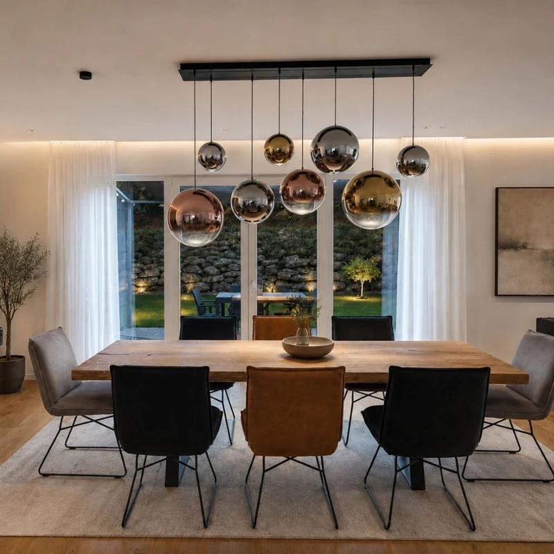 s.luce Orb Glaskugel Hängelampe 150cm Aufhängung Schwarz