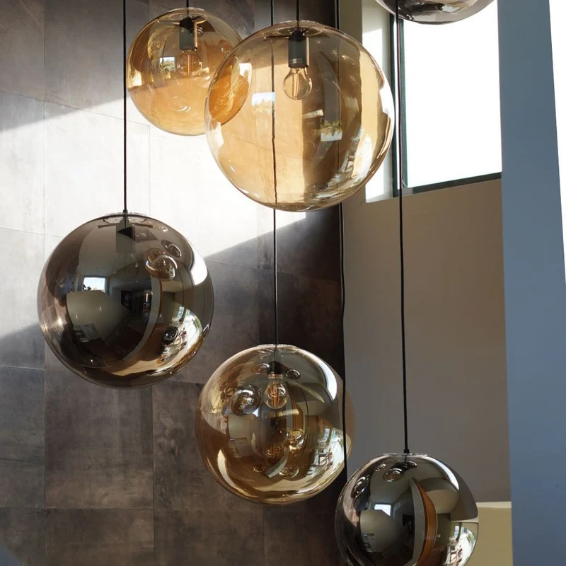 s.luce Orb Glaskugel Hängelampe 150cm Aufhängung Schwarz