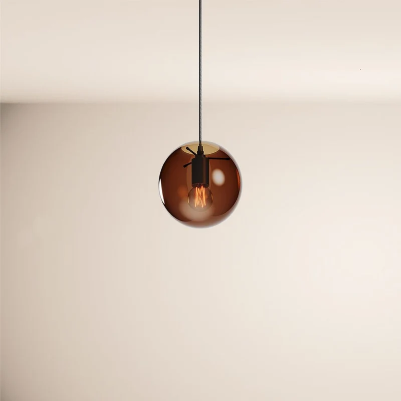 s.luce Orb Glaskugel Hängelampe 150cm Aufhängung Schwarz