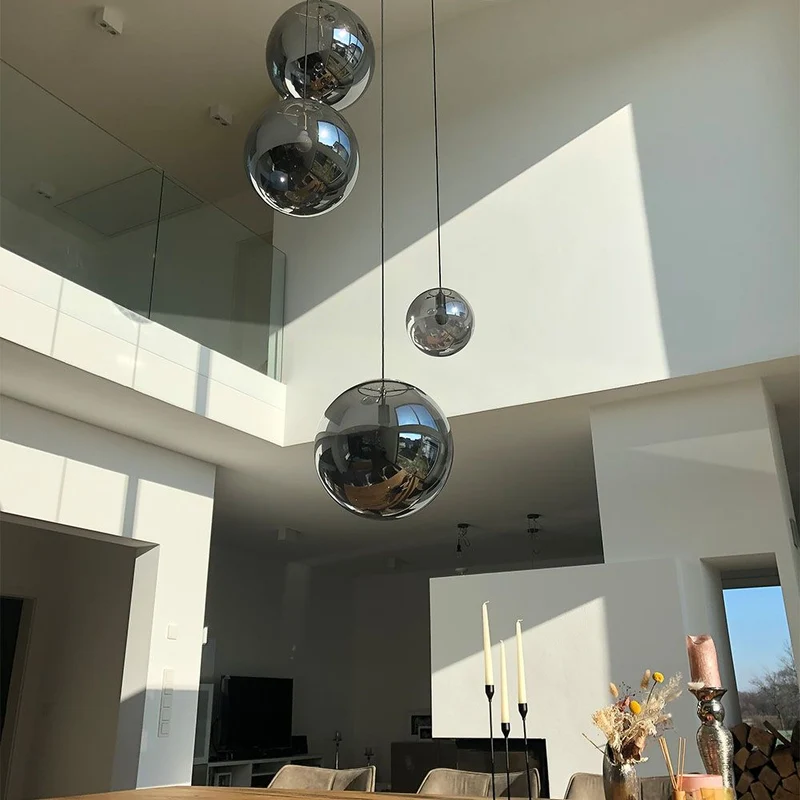 s.luce Orb Glaskugel Hängelampe 150cm Aufhängung Schwarz