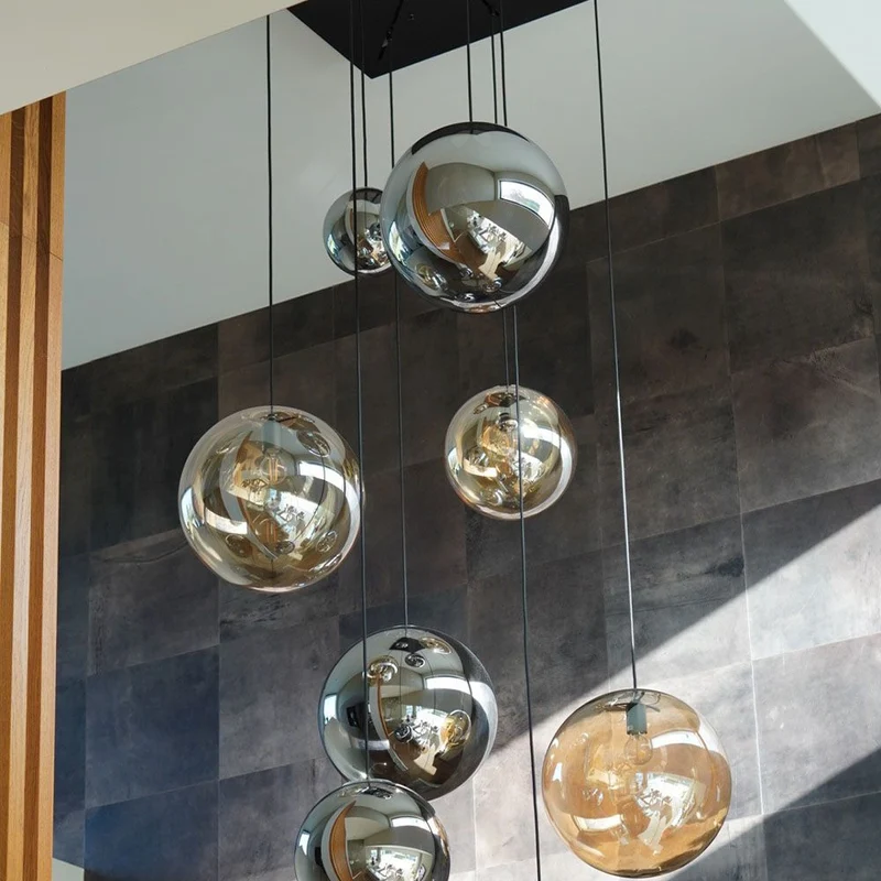 s.luce Orb Glaskugel Hängelampe 150cm Aufhängung Schwarz