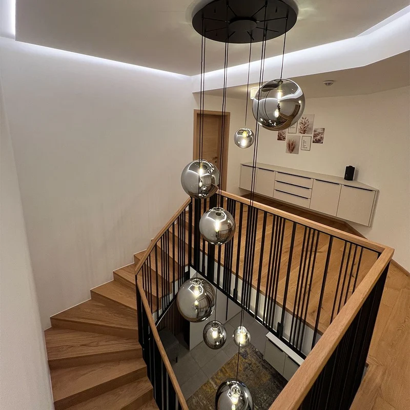 s.luce Orb Glaskugel Hängelampe 150cm Aufhängung Schwarz