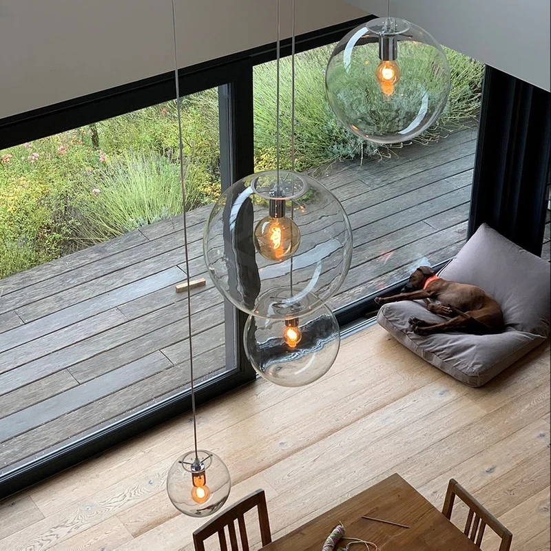 s.luce Orb Glaskugel Hängelampe 150cm Aufhängung Schwarz