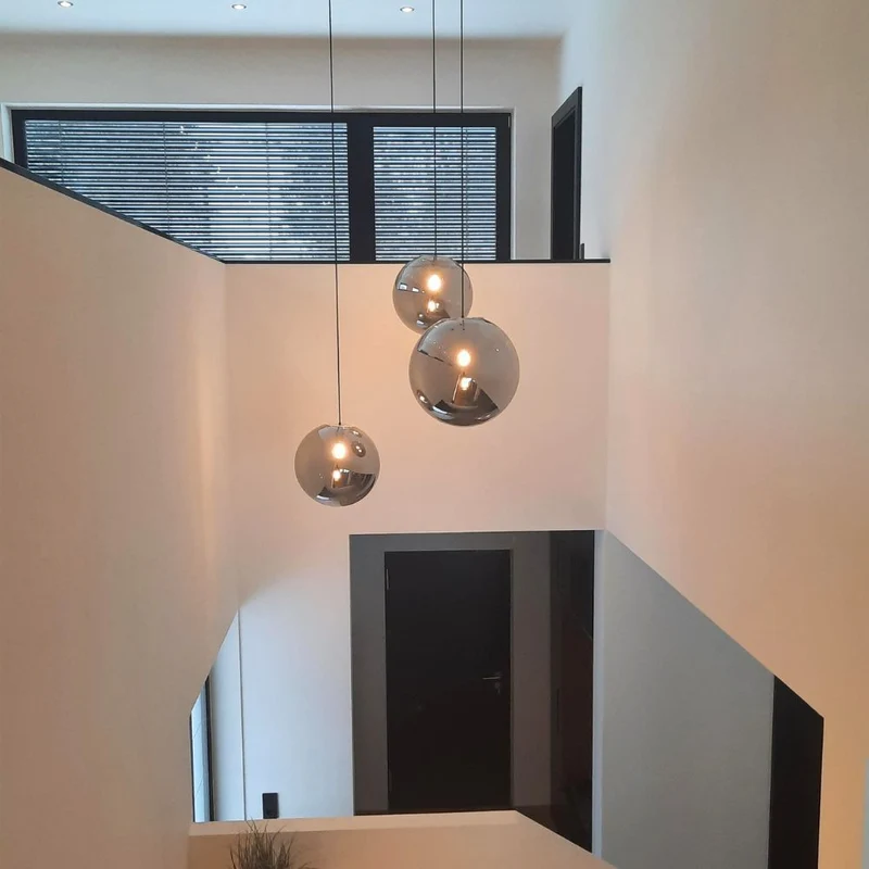 s.luce Orb Glaskugel Hängelampe 150cm Aufhängung Schwarz