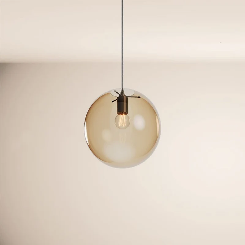 s.luce Orb Glaskugel Hängelampe 150cm Aufhängung Schwarz