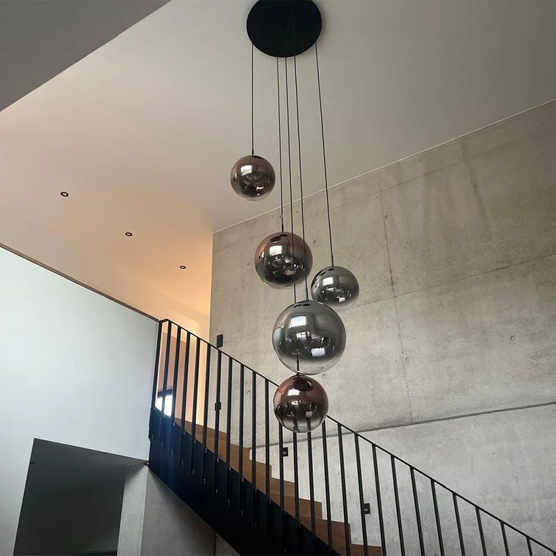 s.luce Orb Glaskugel Hängelampe 150cm Aufhängung Schwarz